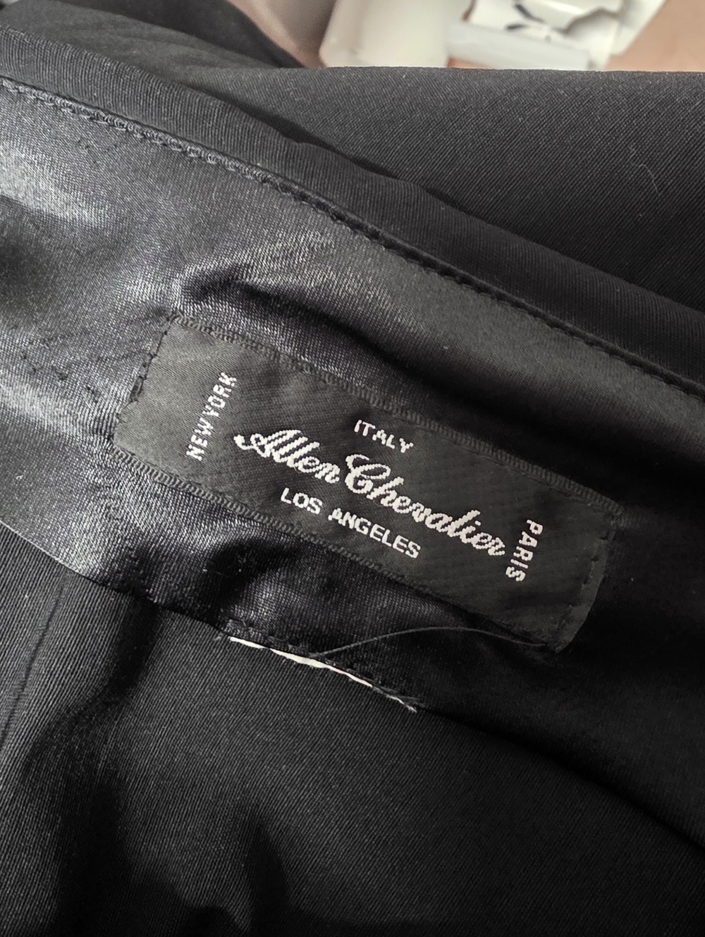 Allen Chevalier Black Pencil Skirt Wide Waistband Size S/M - Waist 28" Length 21 - Picture 2 of 5